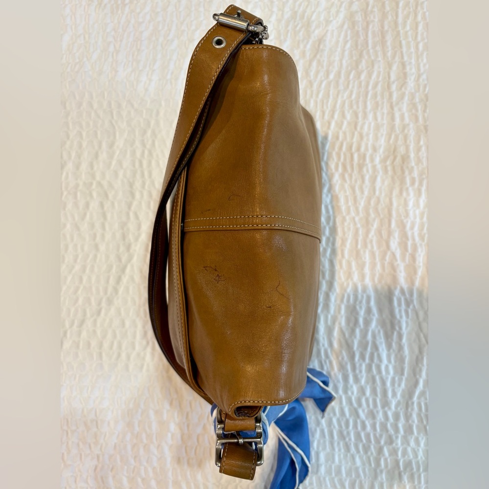 COACH Vintage Hampton Shoulder Crossbody Bag  Pretty & 100% Silk Scarf  Y2K 💙👜🤩 - Picture 10 of 14